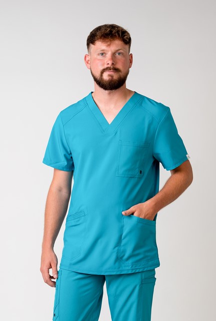 Bluza medyczna męska antybakteryjna teal blue