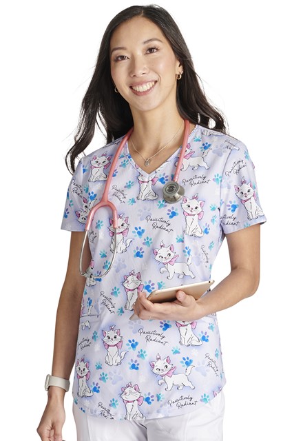 Bluza medyczna damska o wzorze Pawsitively Radiant
