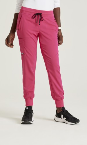 Spodnie medyczne damskie jogger Eden Różowy