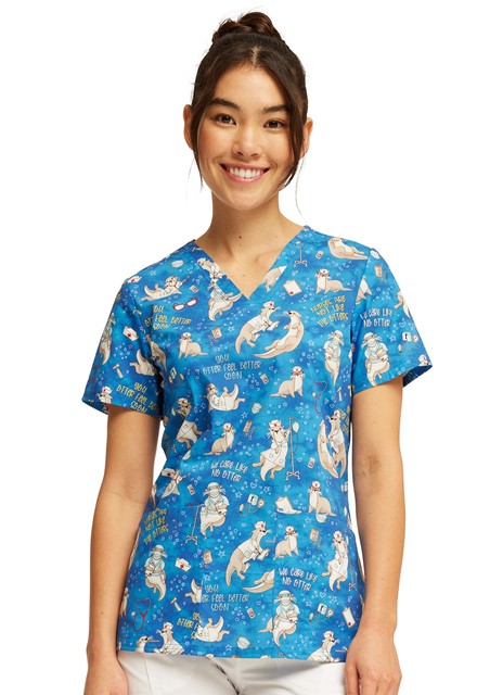 Bluza medyczna damska o wzorze Care Like No Otter