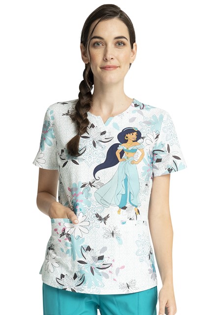 Bluza medyczna damska o wzorze Lotus Garden