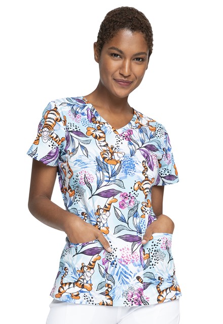 Bluza medyczna damska o wzorze Tropical Tigger