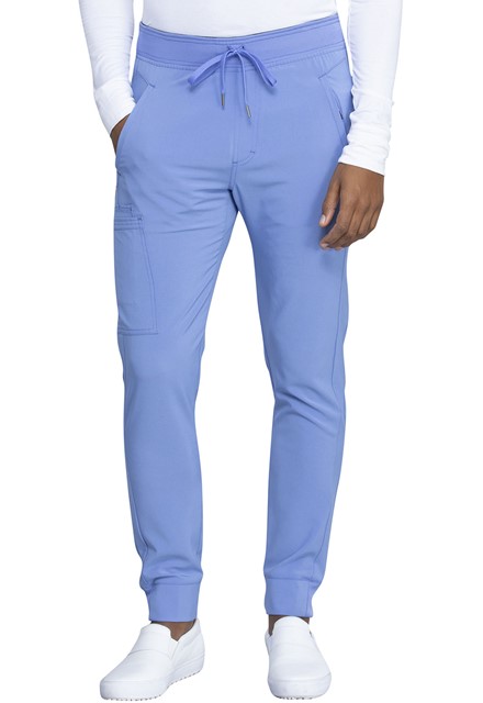 Spodnie medyczne męskie typu jogger błękitne
