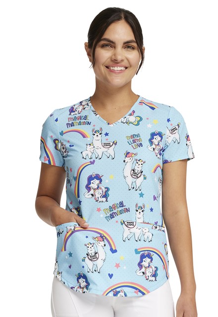 Bluza medyczna damska o wzorze Rainbow Mamas