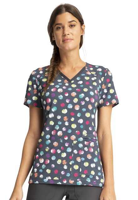 Bluza medyczna damska o wzorze Playful Dots