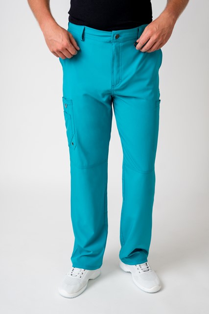 Spodnie medyczne męskie antybakteryjne teal blue
