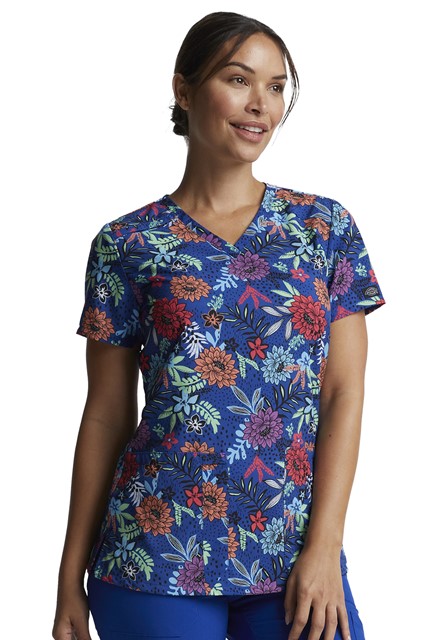 Bluza medyczna damska o wzorze Tropic Blooms