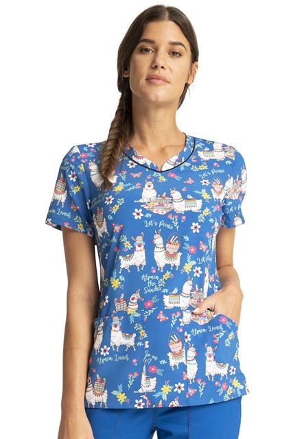 Bluza medyczna damska o wzorze Alpaca Picnic