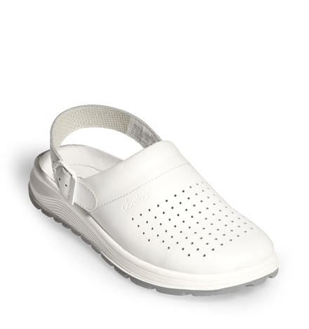 Buty Abeba klapki ACTIVE unisex białe skóra licowa