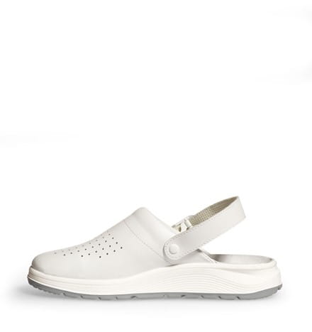 Buty Abeba klapki ACTIVE unisex białe skóra licowa