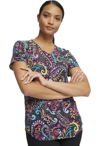 Bluza medyczna damska o wzorze Painted Paisley