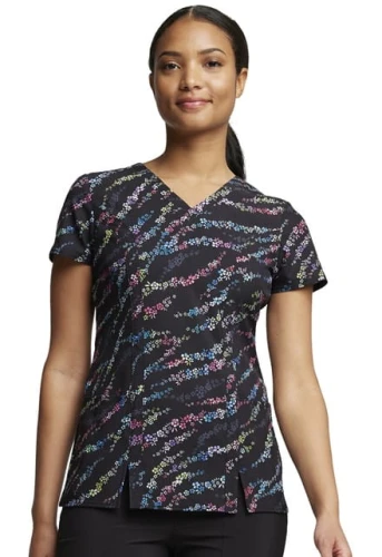 Bluza medyczna damska o wzorze Blooming Wild
