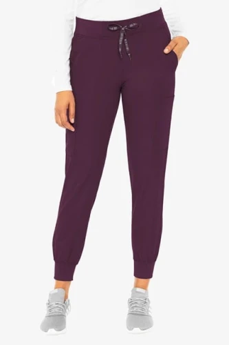 Spodnie medyczne damskie jogger Med Couture wino