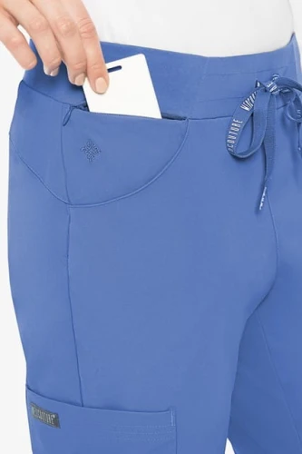 Spodnie medyczne damskie Med Couture błękitny