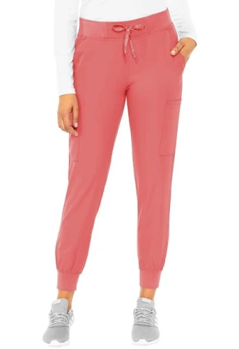 Spodnie medyczne damskie jogger Med Couture koral
