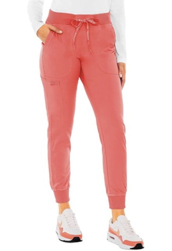 Spodnie medyczne damskie jogger Med Couture koral
