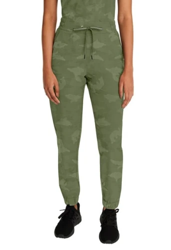 Spodnie medyczne damskie jogger Tate Camo Oliwka