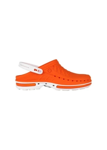 Buty Clog unisex z paskiem pomarańczowo-białe