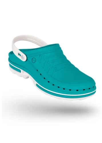 Buty Clog unisex z paskiem zielono-biały