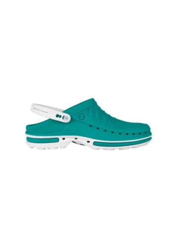 Buty Clog unisex z paskiem zielono-biały