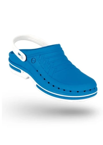 Buty Clog unisex z paskiem niebiesko-biały