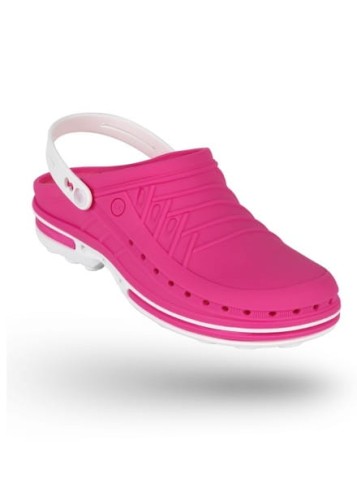 Buty Clog unisex z paskiem różowo-biały