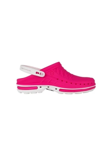 Buty Clog unisex z paskiem różowo-biały