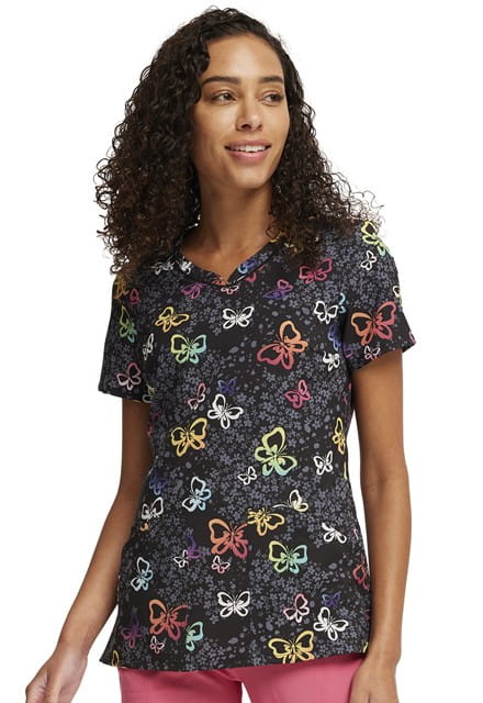 Bluza medyczna damska we wzorki Cherokee  Garden Flutter