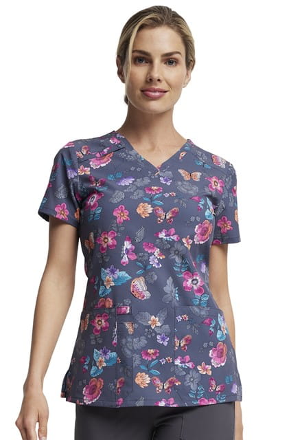 Bluza medyczna damska we wzorki Dickies Butterflies Abloom