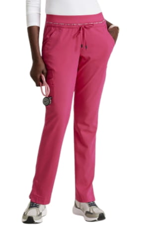 Spodnie medyczne damskie Barco Greys Anatomy Spandex Stretch Serena różowe