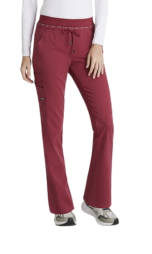 Spodnie medyczne damskie Barco Greys Anatomy Spandex Stretch Serena czerwone