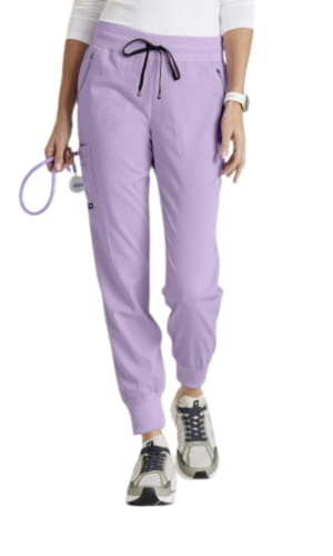 Spodnie medyczne damskie jogger Barco Greys Anatomy Spandex Stretch  Eden fioletowe